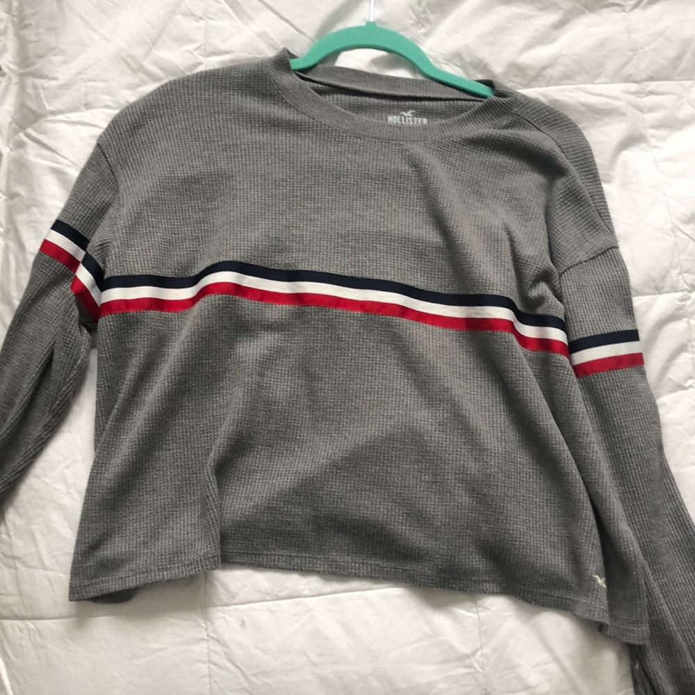 Long Sleeve, Semi Cropped T Shirt